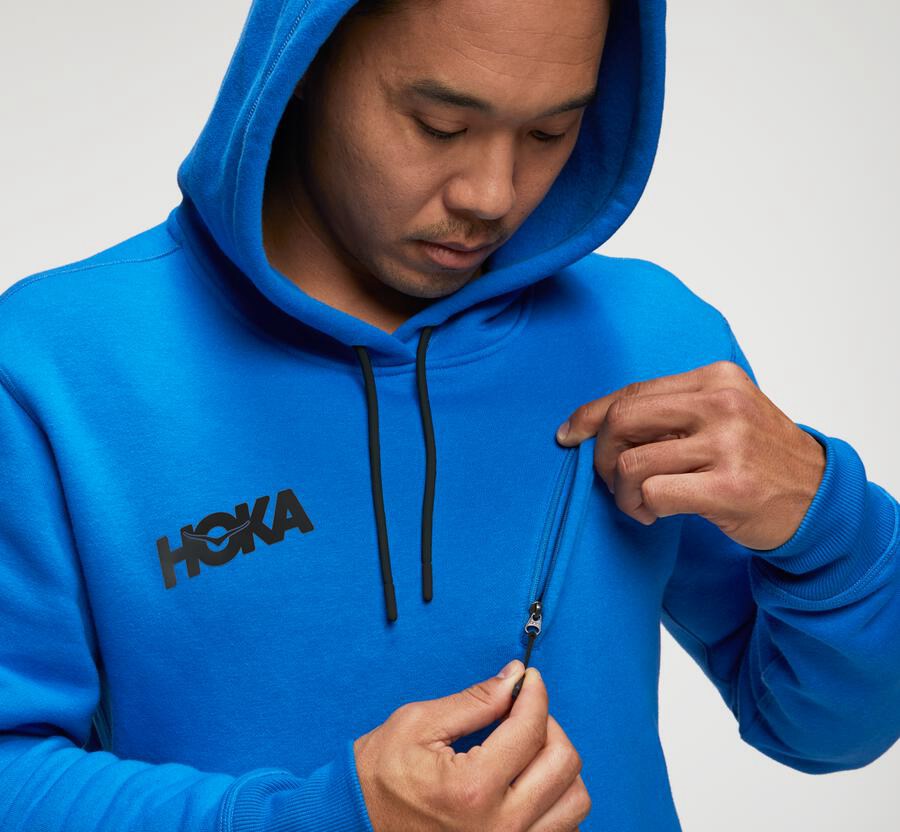 Hoka One One Hoodie Mens Blue - Performance - 76481UECG